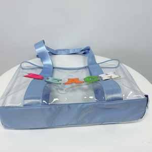 Sac fourre-tout en PVC transparent avec broderie de logo personnalisé coloré et poignées souples, option imperméable de haute qualité, très vendue - Product Image 5