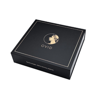 Boîte cadeau magnétique rigide à rabat avec mousse EVA intérieure, emballage papier pour produits capillaires, sèche-cheveux de luxe noir personnalisé