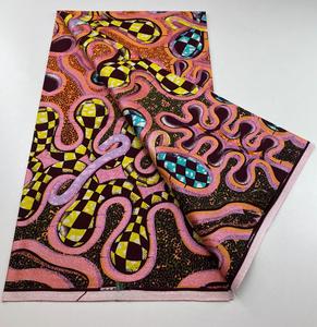 JS thực sự lớn siêu cho vải sáp Hà Lan 6 yards pagne hollandais quần áo dệt Organza hào nhoáng in sáp JS vải dệt - Product Image 3