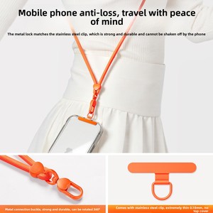 Cordon <span class=keywords><strong>de</strong></span> <span class=keywords><strong>téléphone</strong></span> portable bandoulière réglable bilatéral, sangle <span class=keywords><strong>de</strong></span> cou anti-chute et antivol en polyester, longue <span class=keywords><strong>chaîne</strong></span> - Product Image 4