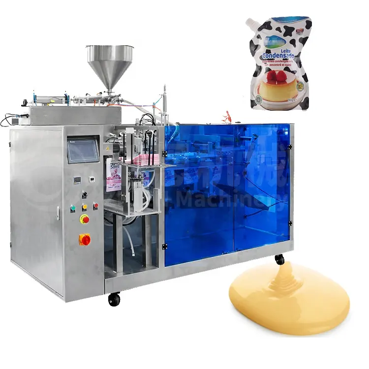 Fabricant automatique de machine à emballer Doypack liquide de lait condensé de poche debout