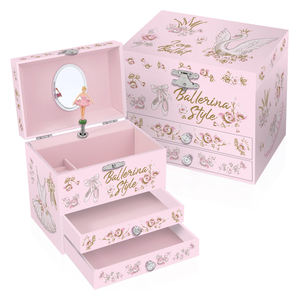 Nuovo Carillon di Lusso Personalizzato per Bambine, Scatola Portagioie in Legno con Cassetto e Musica Rotante per Bambini - Product Image 2