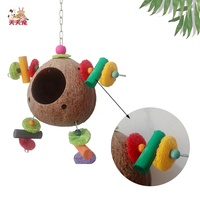 Meilleur choix cage en bois naturel coquille de noix de coco maison d'oiseau pour Hamsters chiens chats animaux poulailler dans la maison de chien emballage en Carton
