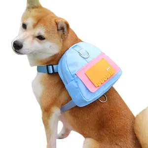 Pet Backpack Small Dog Self Mini Carrier Back Pack Pocket Saddle Bags Puppy Bag With Training Lead Leash