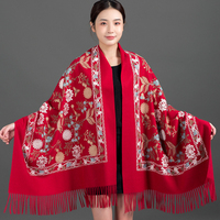 Nouvelle Mode Chaud Pashmina Châle Avec Broderie 2025 Multi Couleur Cachemire Sensation Écharpe pour Dubaï