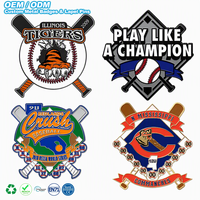 Badge de baseball personnalisé en émail, alliage de zinc, souvenir d'équipe, objet de collection pour jeunes, Cooperstown, OEM ODM, logo, cadeau