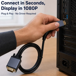 <span class=keywords><strong>Cable</strong></span> DP a VGA 1080P, Adaptador DP a VGA, Convertidor de Video Macho a Macho Chapado en Oro para Laptop, PC, Monitor, Proyector - Product Image 4