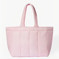 Sac fourre-tout matelassé léger rose Royal Fair en coton et nylon doux, idéal pour le quotidien et les courses, pour femme