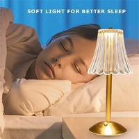 Trois couleurs lumière réglable lumière LED tête de lit rétro nordique créatif veilleuse sans fil Portable USB Rechargeable lampe de bureau