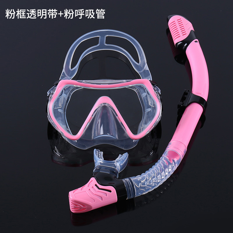 Tubo de respiración transparente con marco rosa.