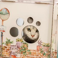Maison pour chat en carton ondulé écologique à 2 étages, durable, grande, moderne, pour l'intérieur, avec griffoir, villa florale, toutes saisons