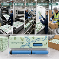 Boîte d'emballage personnalisée pour stylos injecteurs, en carton recyclable avec fenêtre et insert de protection