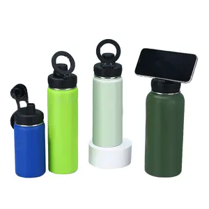 32oz Stainless Steel Vacuum Thermos Double Wall Water Bottle With Magnetic Cell Phone Holder For Vacuum Flasks Thermoses