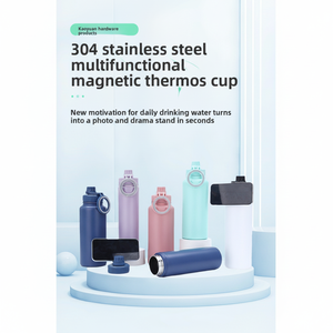 Gobelets isothermes en aluminium à double paroi SilverJet avec logo personnalisé, 18 oz et 32 oz, avec support pour téléphone, isolation thermique de 12 à 24 heures - Product Image 1