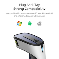 Lecteur de codes-barres portable filaire USB, scanner de codes-barres laser rapide pour les livres de bibliothèque, l'inventaire d'entrepôt, les étiquettes de prix en magasin