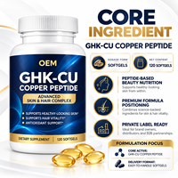 Gélules de Peptides de Cuivre GHK-Cu Clean Label, Sans OGM, Sans Gluten, pour la Vitalité de la Peau et des Cheveux, Antioxydant, Routine de Beauté Quotidienne, OEM en Gros