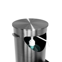 Distributeur de désinfectant pour les mains en acier inoxydable commercial à pédale, unité sur pied sans contact pour bureau, hôpital, école
