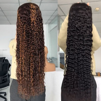 Perruques en cheveux humains indiens vierges alignés avec les cuticules, avec mèches, frontale en dentelle 13x4, sans colle, dentelle HD transparente, double épaisseur de cheveux, vente en gros
