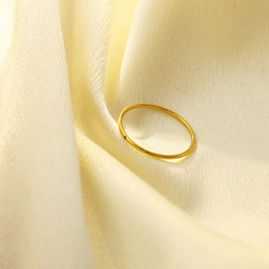 Solid Plain Band <b>Ring</b> 18K Gold Plated 316 Stainless Steel Unisex Jewelry Gift <b>Circle</b> Geometric Shape - Product Image 3