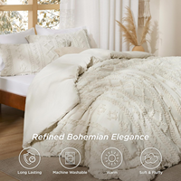 Ensemble de literie touffeté Boho confort de luxe pour la maison Ensemble de couette 3/4 pièces Jacquard de qualité supérieure pour une utilisation en toutes saisons