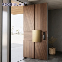 Puertas de Entrada Inteligentes de Seguridad de Aluminio para Villas de Lujo Rogenilan, Puertas Exteriores Resistentes a la Humedad con Cerradura