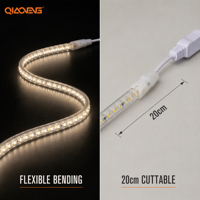 Bande LED 220V 2835 120LEDs/m 9W/m L11.5*H6.5mm 4000K Blanc Naturel IP65 pour Éclairage Commercial