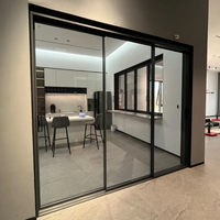 Cloison en verre en alliage d'aluminium, design moderne, gain de place, rail lisse, fonctionnement silencieux, structure durable, utilisation hospitalière, intérieur