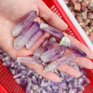 Vente en gros de haute qualité naturelle mexicaine <span class=keywords><strong>Vera</strong></span> <span class=keywords><strong>Cruz</strong></span> Point guérison cristal améthyste Point artisanat folklorique - Product Image 2