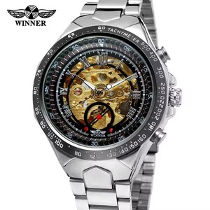 Suxuan Winner 8067 montre mécanique précise Golden Men bracelet en acier étanche à l'eau Vive ensemble de montres d'affaires automatiques - Product Image 5