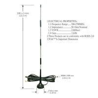Antenne magnétique omnidirectionnelle 4G LTE à gain élevé 12dBi 700-2700MHz, antenne hélicoïdale à montage magnétique pour routeur, modem, véhicule