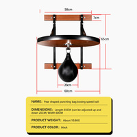 Ballon de vitesse de boxe professionnel autonome, avec noyau en bois, réglable en hauteur, système de ressort à rebond rapide, en PU