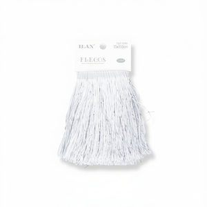 Frange Ilan Fleco 15x150cm Bianche con Fili Argentati per Decorazioni Artigianali e Abbigliamento - Product Image 2