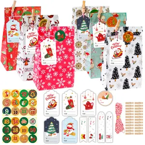 24 набора рождественских бумажных пакетов для подарочной упаковки конфет