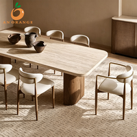 Ensemble de table à manger moderne en direct d'usine, chaise de salle à manger classique en velours, durable, confortable et écologique pour hôtel