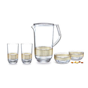 เหยือกใส่เครื่องใช้บนโต๊ะอาหารมีห่วงสีทองแก้วชามถั่วถาดเสิร์ฟ - Product Image 5