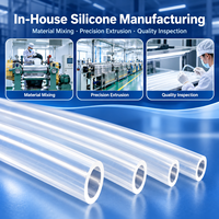 Tuyau en silicone sur mesure, flexible et transparent, avec diamètre, épaisseur de paroi, longueur et matériau optionnels