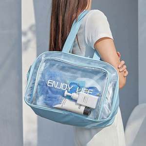 2024 Custom Logo Transparent Clear Bath Wash Fitness Travel Portable Makeup <b>Bag</b> Skincare <b>Toiletry</b> <b>Bag</b> <b>Small</b> Pvc Cosmetic Pouch - Product Image 5