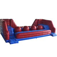 Jeux de parcours d'obstacles gonflables Wipeout Bouncer-Big Jumper Balls Wipeout Challenge Red Ball Game