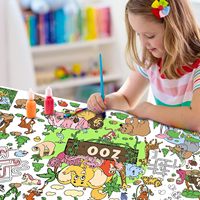 Tapis de coloriage éducatif pour enfants, motif animaux du zoo, à colorier soi-même, pour activités artistiques et créatives