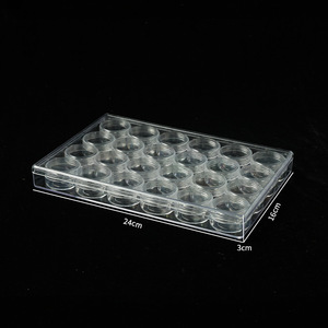 Transparent Plastic Storage <b>Box</b> 24 Compartment Covered Jewelry Organizer <b>Sewing</b> Button Container 2.4L Capacity - Product Image 3