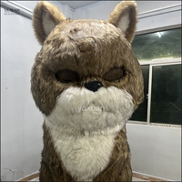 Patung Kucing Berbulu Kustom dari Resin Fiberglass, Patung Kucing Duduk Berbulu Besar untuk Dekorasi Seni Pusat Komersial