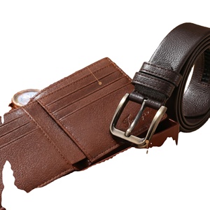 Custom Logo Men's 4pcs Business <b>Gift</b> Set with Watch Leather Wallet Belt Ideal <b>for</b> Father's Day Valentine's Day - Product Image 2