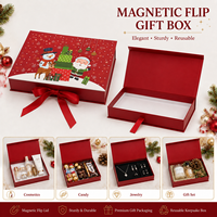 Boîte cadeau rigide à fermeture magnétique personnalisée avec ruban, couvercle à rabat, emballage en papier pour Noël, cosmétiques, bijoux, coffrets cadeaux