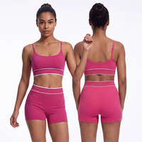 Ensemble de yoga 2 pièces côtelé respirant 2026 avec bretelles doubles – Vêtements de fitness haut de gamme pour femmes, course et exercice