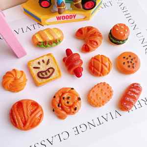 Comida resina encantos pan croissant hamburguesa tostada galleta Diy Decoración Para funda de teléfono - Product Image 2