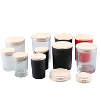 Bougies en verre blanc givré faites à la main de luxe avec logo personnalisé, contenants pour huiles essentielles naturelles, 6oz-15oz, emballage en boîte avec couvercle en bambou
