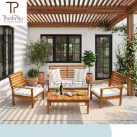 THINH PHU OLIVER Funktionales Akazienholz-Sofa-Set - Zeitgenössische Outdoor-Möbel für Garten & Wohnzimmer - Maßgeschneiderte Verpackung