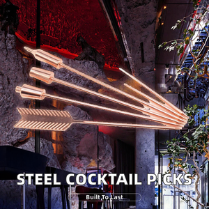 Piques à cocktail Martini en acier inoxydable de luxe, portables, écologiques, durables, réutilisables, pour apéritifs, sandwichs - Product Image 2