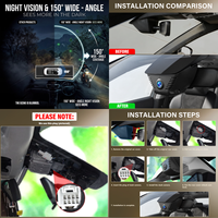 Caméra de tableau de bord cachée Podofo 4K Plug and Play pour Honda Accord / Hybrid 2023-2025, caméra de voiture 2160P WiFi APP, enregistrement en boucle, capteur G, OEM