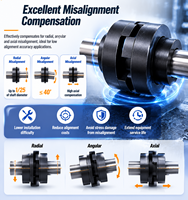 Accouplements à disque coulissants OEM personnalisés en acier 45, détachables, pour arbres de connexion réglables, alésage 15-18 mm, 250 tr/min, pour mélangeurs et convoyeurs, noirs